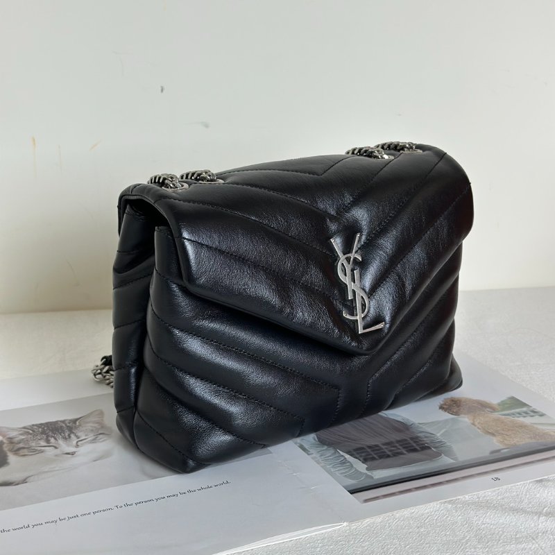 YSL Loulou方胖子 - 小號黑銀-9