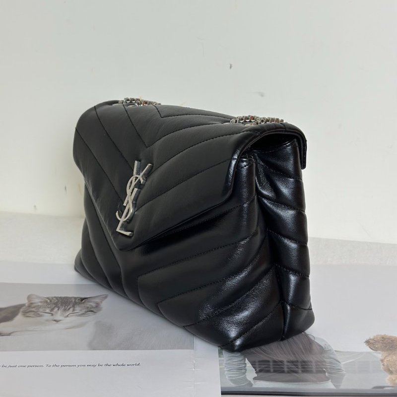 YSL Loulou方胖子 - 小號黑銀-10