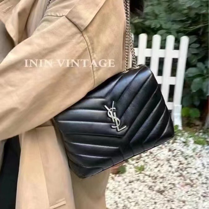 YSL Loulou方胖子 - 小號黑銀-12