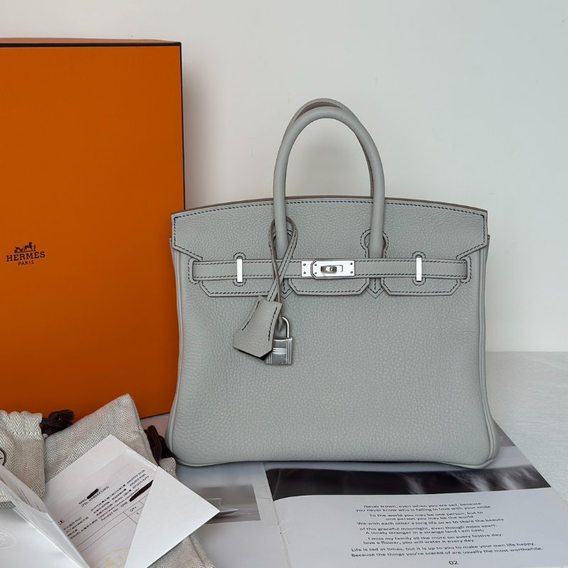 HERMES Birkin 25 - 珍珠灰拚黑-8