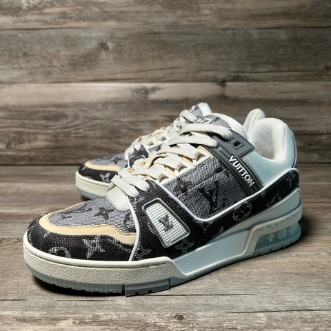 LV路易威登 trainer新款 灰牛仔 灰白 滿印 37碼