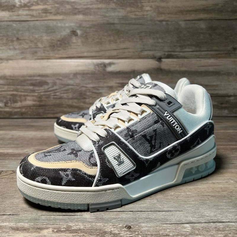 LV路易威登 trainer新款 灰牛仔 灰白 滿印 37碼-0