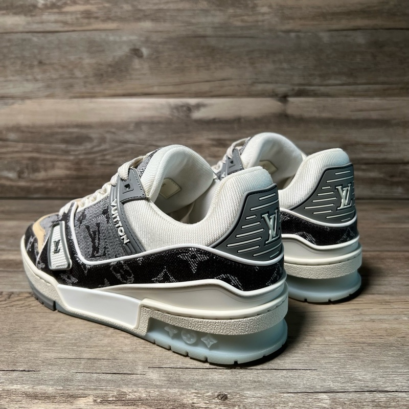 LV路易威登 trainer新款 灰牛仔 灰白 滿印 37碼-3