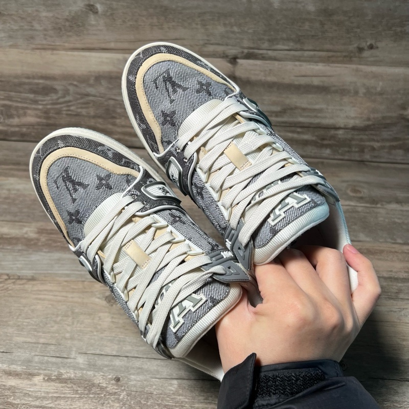 LV路易威登 trainer新款 灰牛仔 灰白 滿印 37碼-4