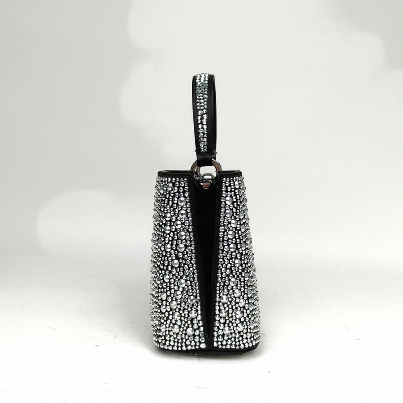 PRADA 銀色水晶Panier滿天星水桶包肩背包-1