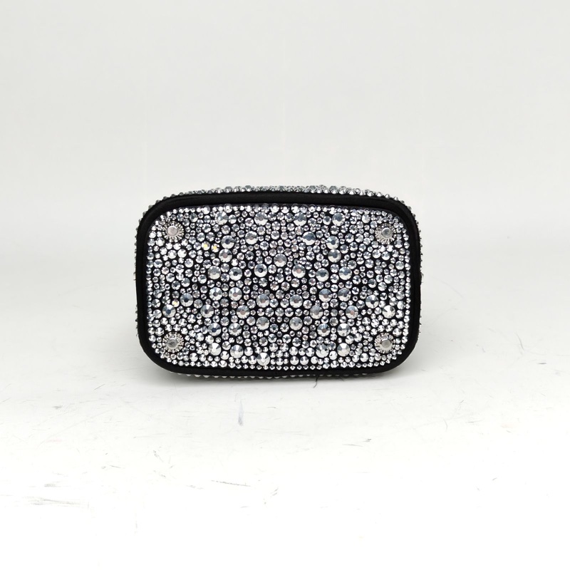 PRADA 銀色水晶Panier滿天星水桶包肩背包-3