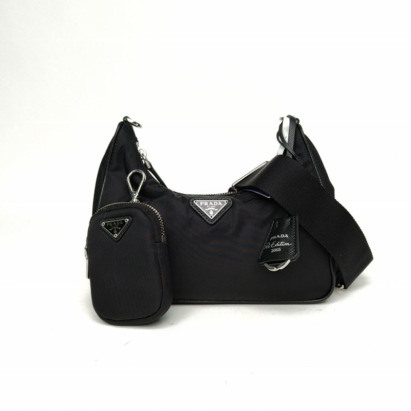 PRADA Hobo三合一黑色尼龍肩背包-0