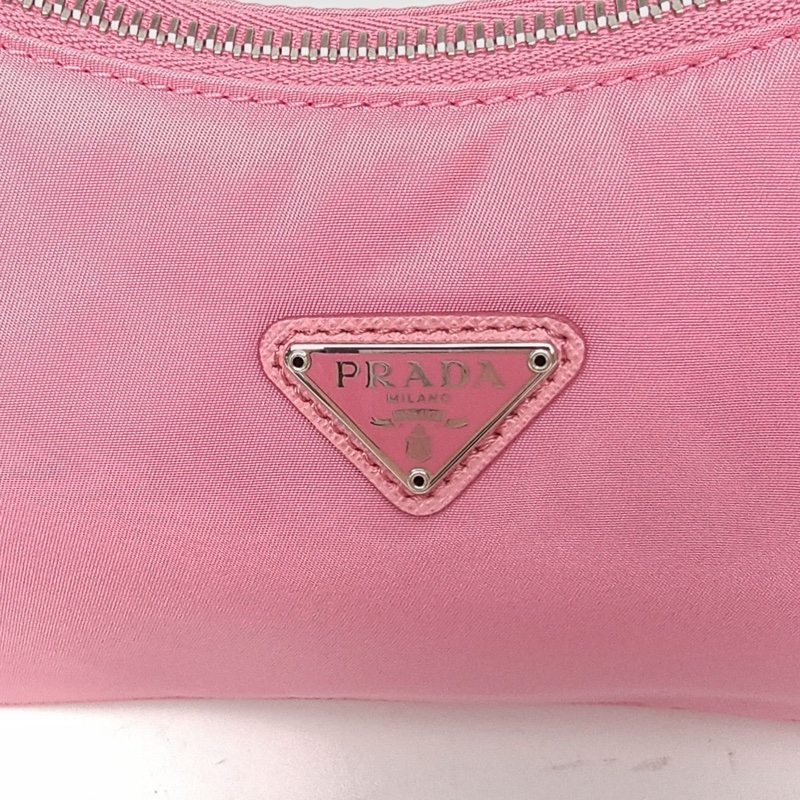 PRADA Hobo腋下包粉色尼龍粉扣肩背包-4