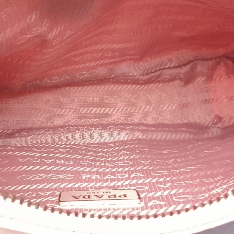 PRADA Hobo腋下包粉色尼龍粉扣肩背包-5