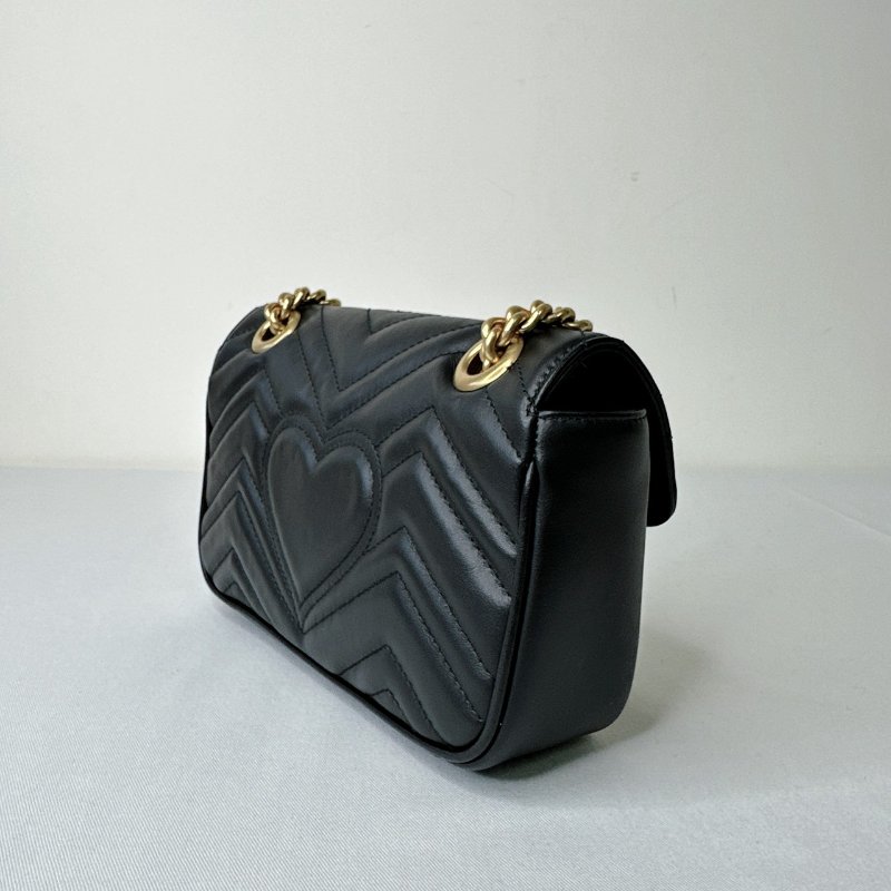 GUCCI Marmont黑金翻蓋鏈包-4