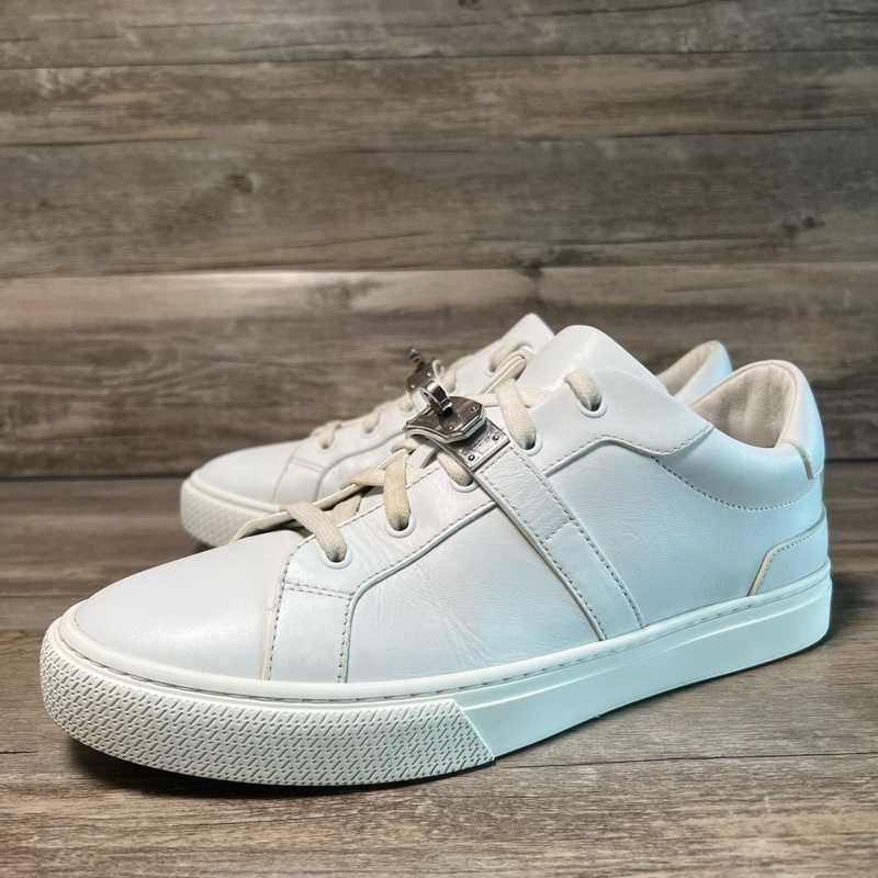 Hermes 愛馬仕 Day Kelly  小牛皮 銀扣 小白鞋 41碼-0