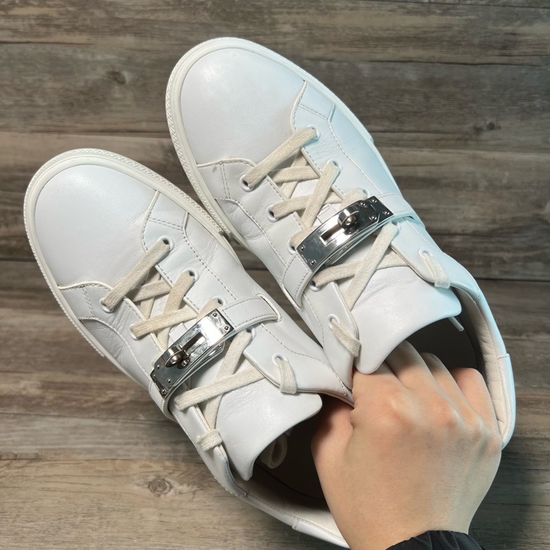 Hermes 愛馬仕 Day Kelly  小牛皮 銀扣 小白鞋 41碼-4