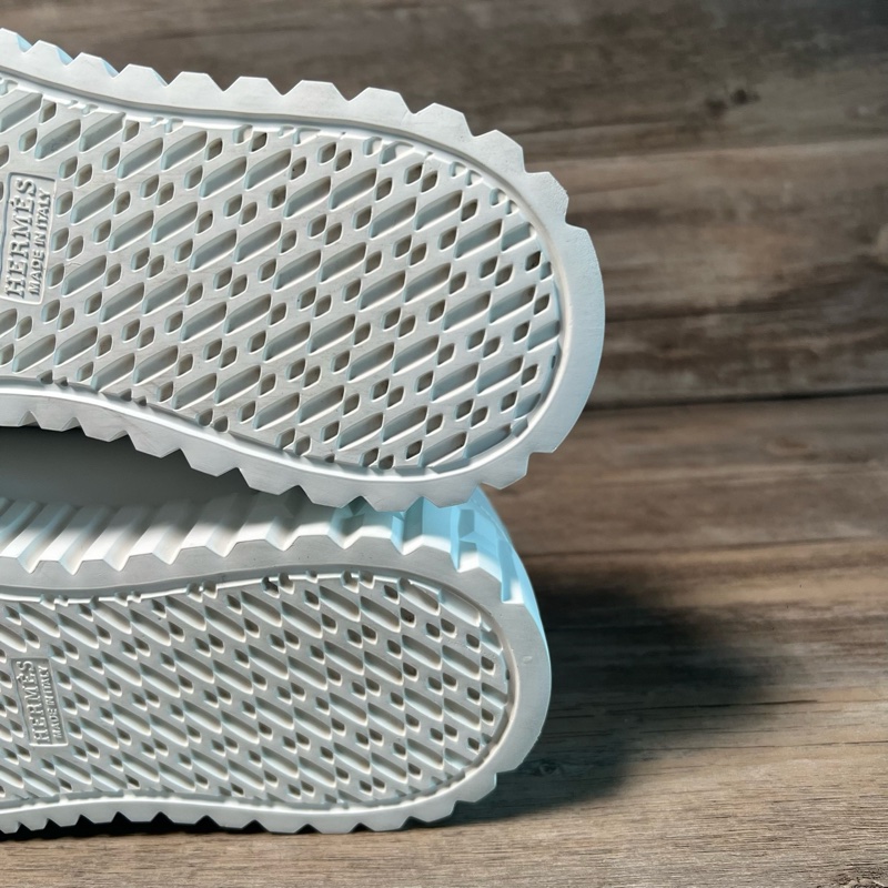 HERMES 愛馬仕 Cross 牛皮 白色 休閒板鞋 餅乾鞋 41碼-8