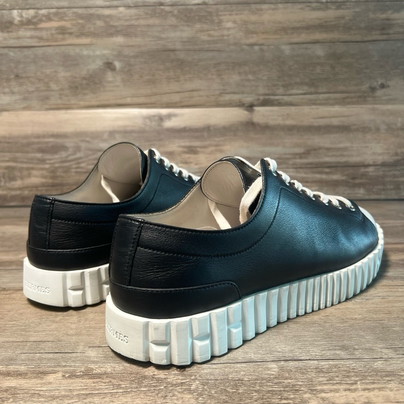 HERMES 愛馬仕 Cross 牛皮 黑白 休閒板鞋 餅乾鞋 41碼-2