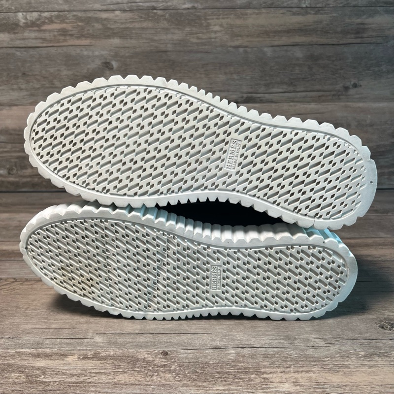 HERMES 愛馬仕 Cross 牛皮 黑白 休閒板鞋 餅乾鞋 41碼-5