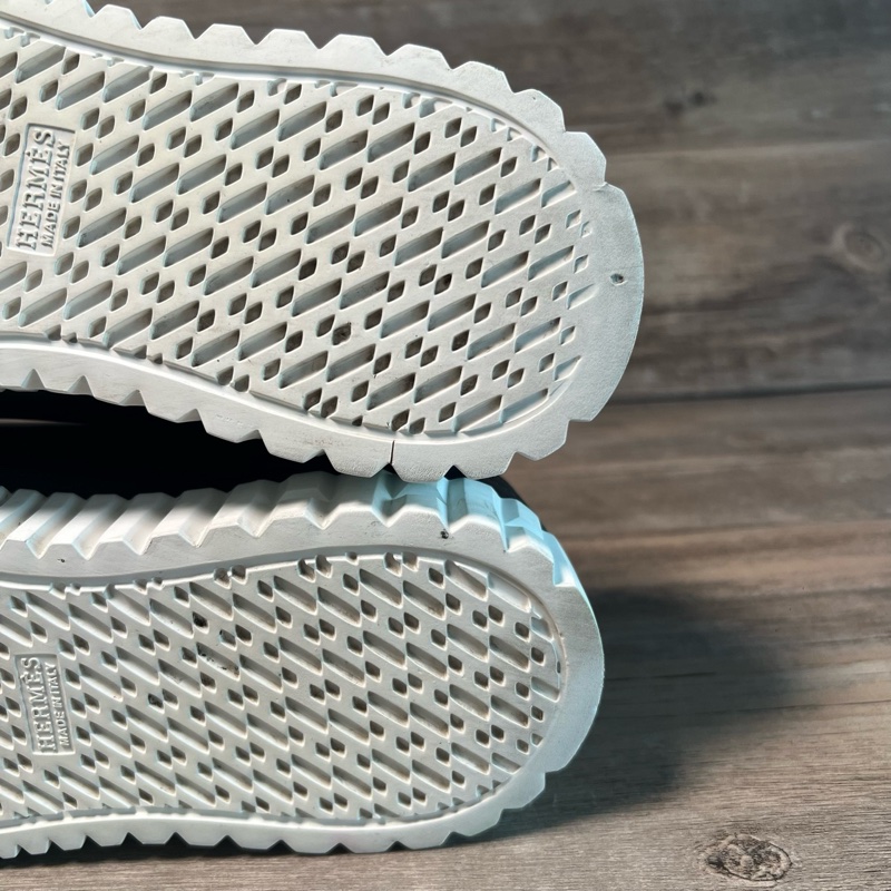 HERMES 愛馬仕 Cross 牛皮 黑白 休閒板鞋 餅乾鞋 41碼-8