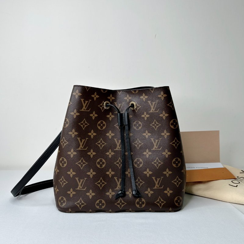 LV NeoNoe MM黑色老花水桶包-0