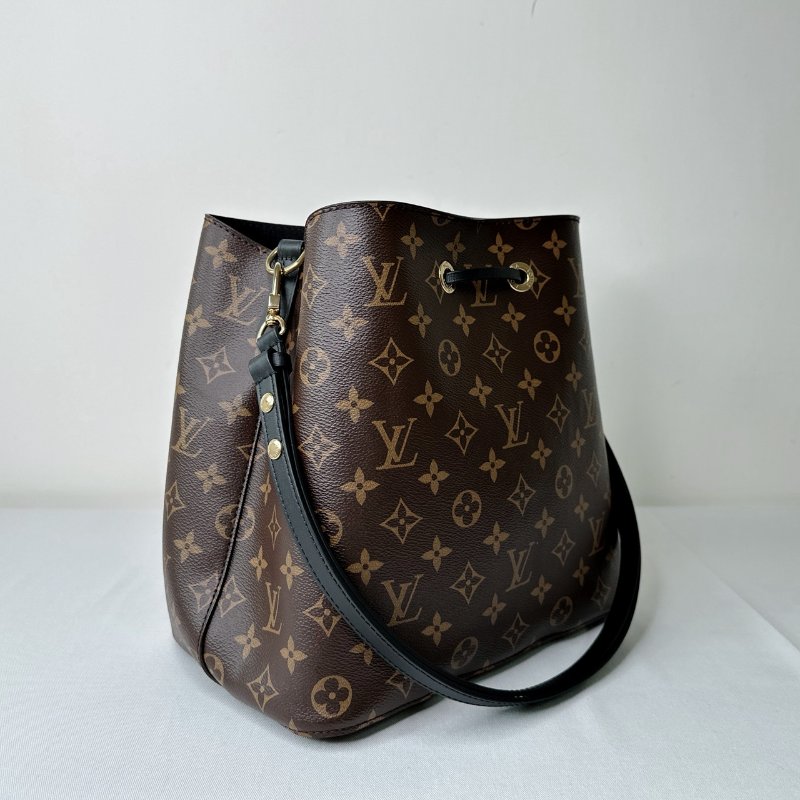 LV NeoNoe MM黑色老花水桶包-5