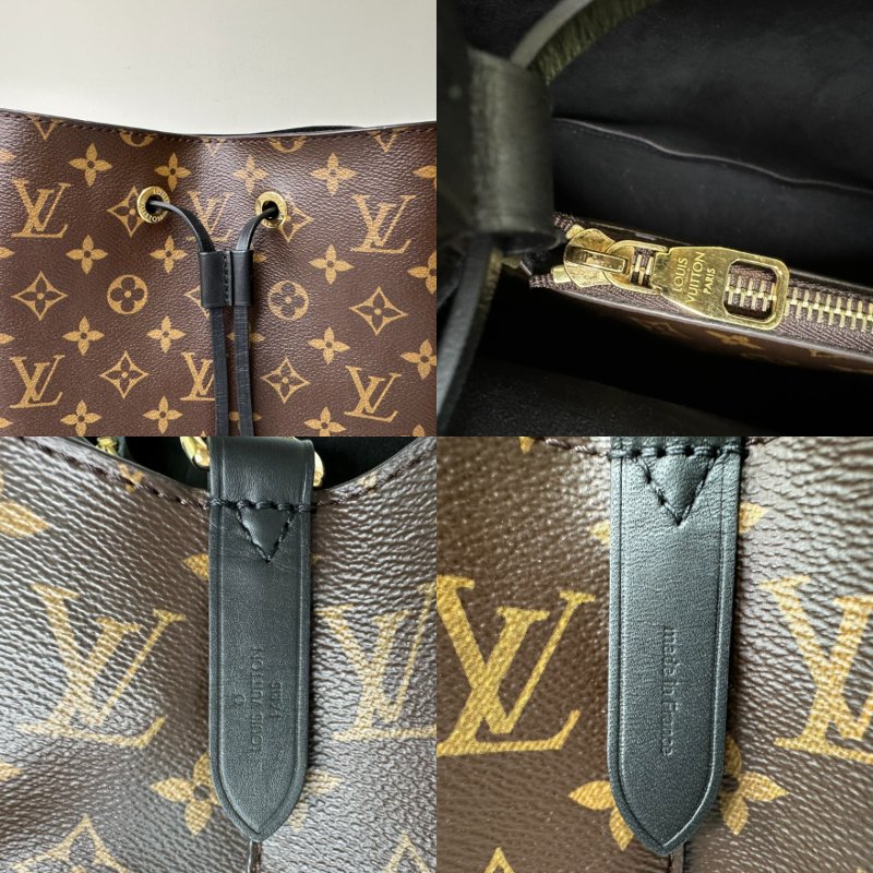 LV NeoNoe MM黑色老花水桶包-7