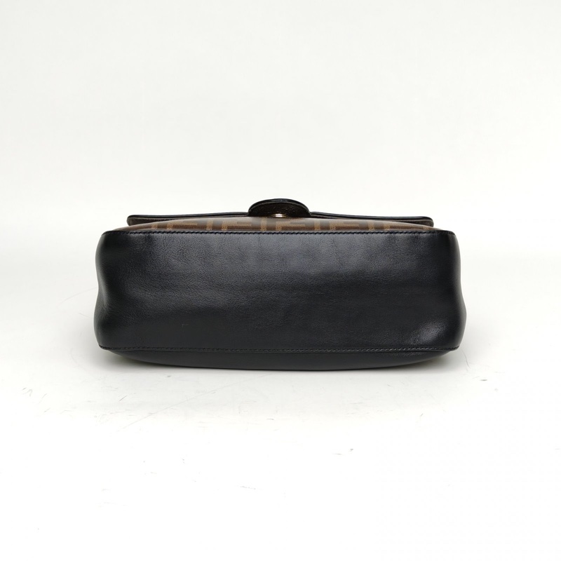 FENDI 老花牛皮PVC雙面法棍包鏈條包肩背包-3