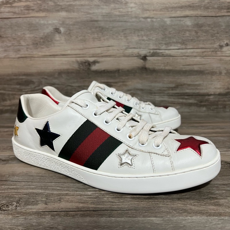 GUCCI 古馳 小星星 五角星 牛皮 ACE 板鞋 小白鞋 41.5碼-1