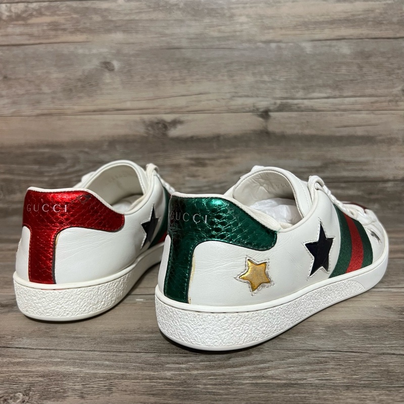 GUCCI 古馳 小星星 五角星 牛皮 ACE 板鞋 小白鞋 41.5碼-2