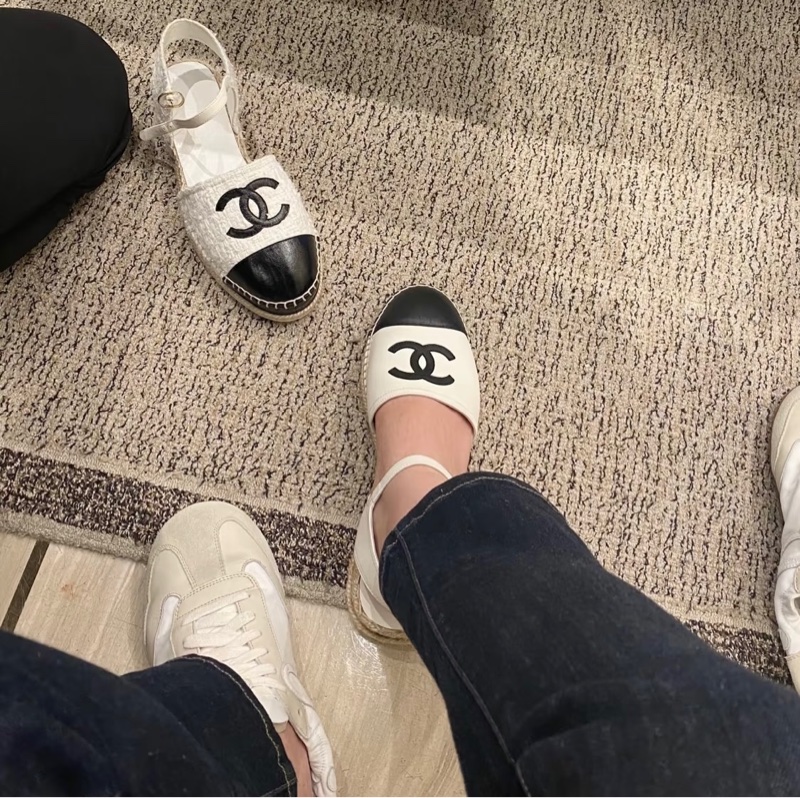 CHANEL黑白涼鞋37碼-6