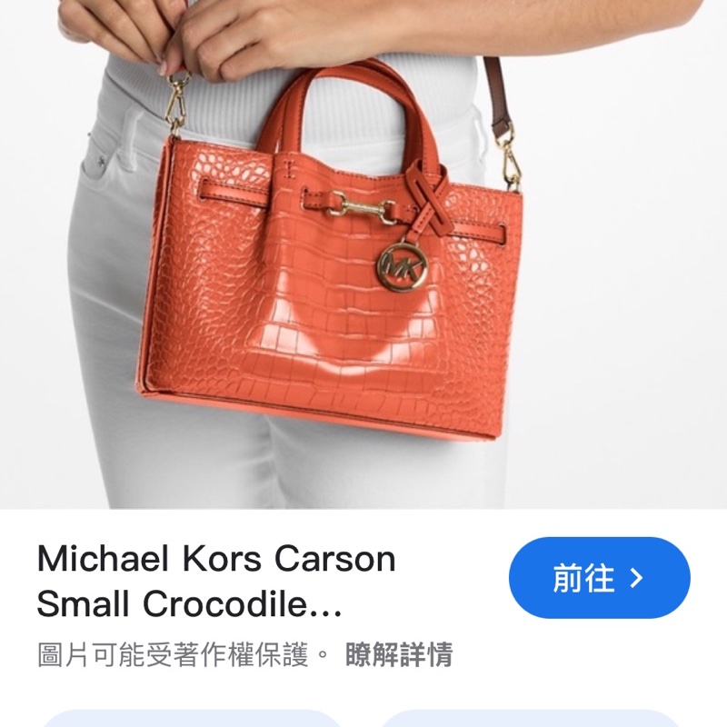 Michael Kors (MK)的 Carson 系列小號鱷魚壓紋手提包-8