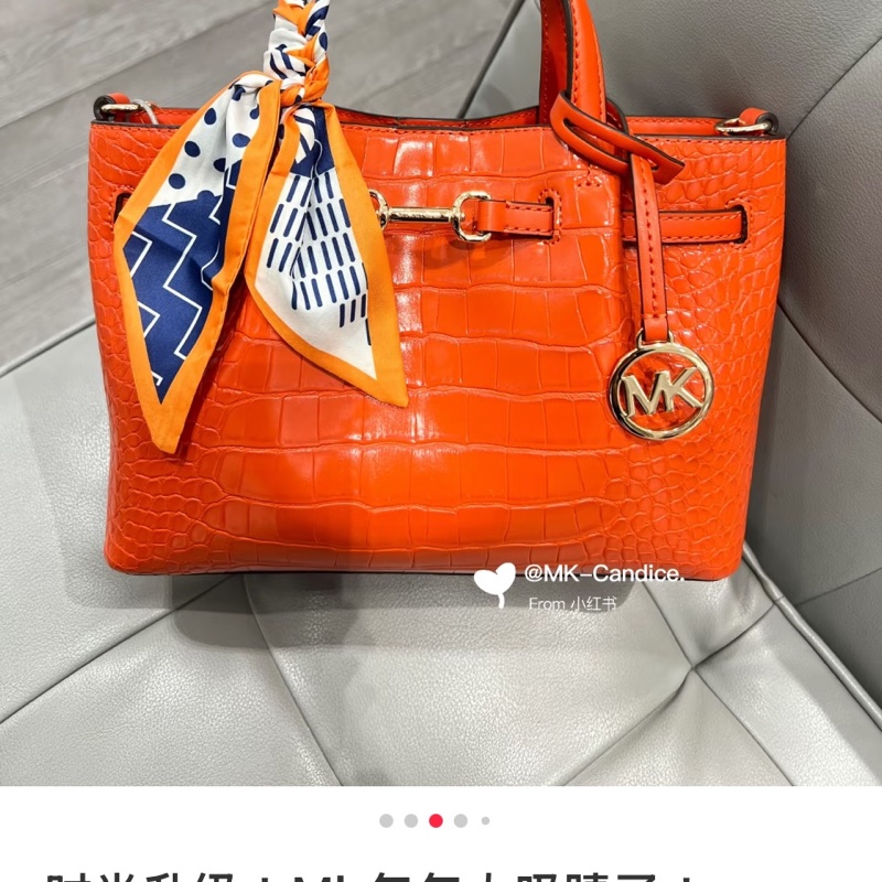 Michael Kors (MK)的 Carson 系列小號鱷魚壓紋手提包-9