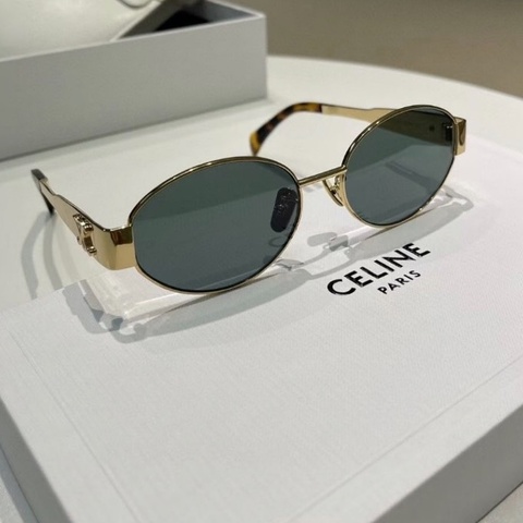Celine 女士 Triomphe Metal 01金屬橢圓形太陽鏡54 均碼碼橋寬: 1.8cm; 鏡腿長: 13.5cm; 鏡片直徑: 5.4cm