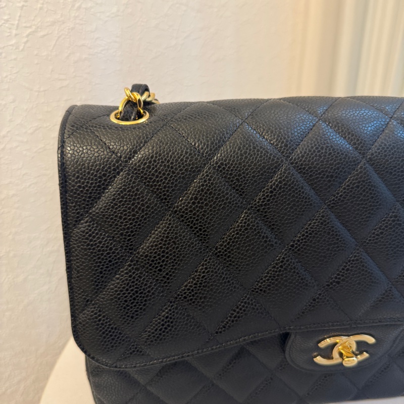 Chanel jumbo 黑金荔枝皮 沒看錯 晶片款 新款-1