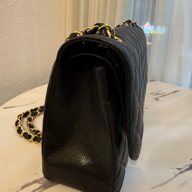 Chanel jumbo 黑金荔枝皮 沒看錯 晶片款 新款-3