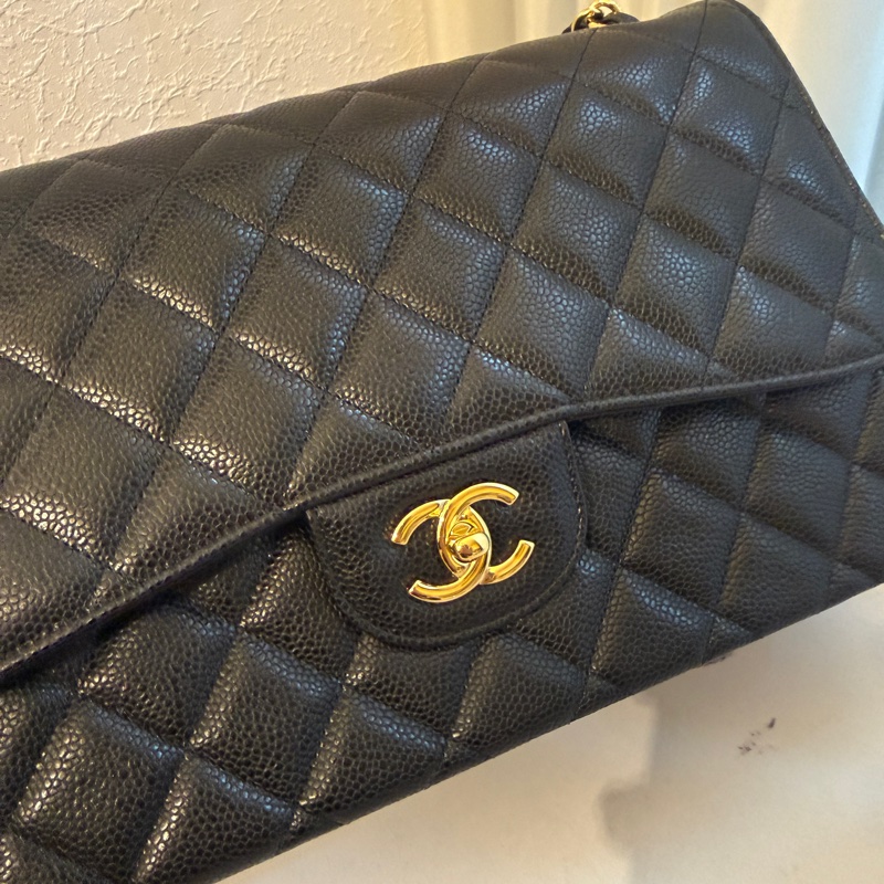 Chanel jumbo 黑金荔枝皮 沒看錯 晶片款 新款-4