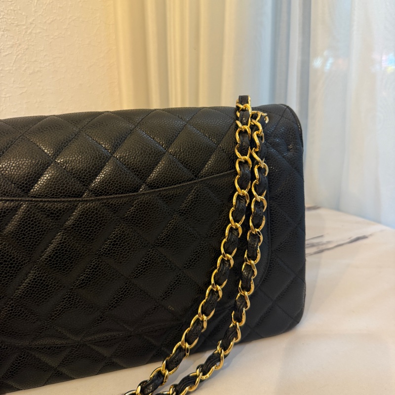 Chanel jumbo 黑金荔枝皮 沒看錯 晶片款 新款-7