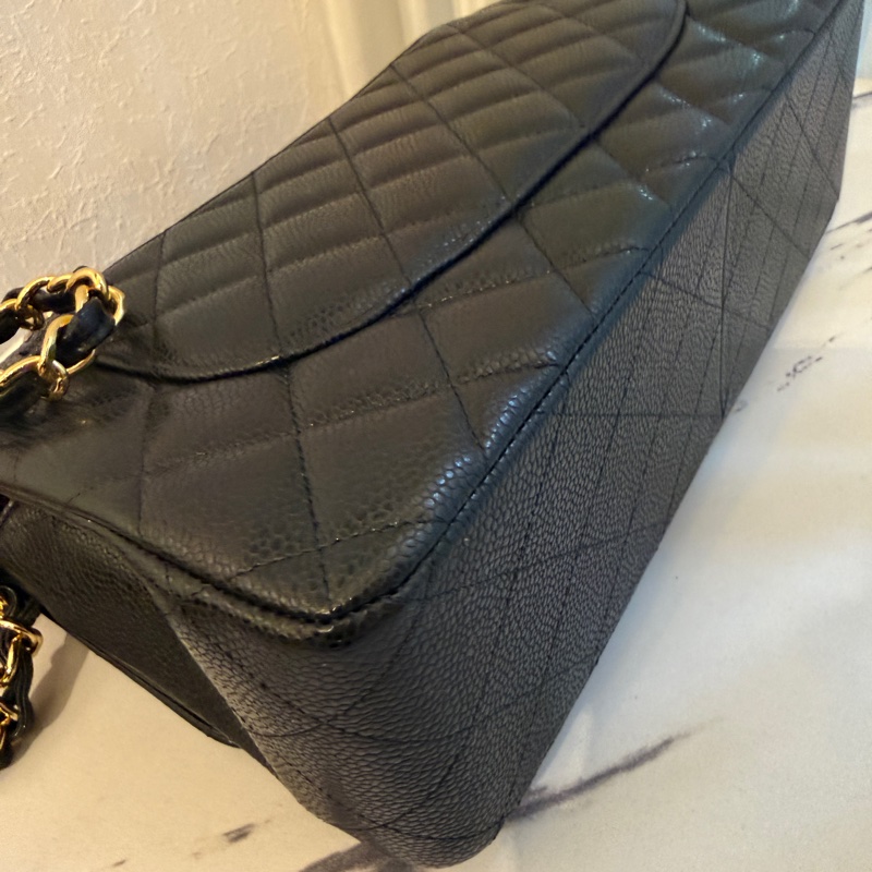 Chanel jumbo 黑金荔枝皮 沒看錯 晶片款 新款-9