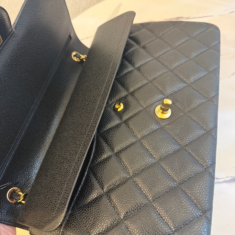 Chanel jumbo 黑金荔枝皮 沒看錯 晶片款 新款-10