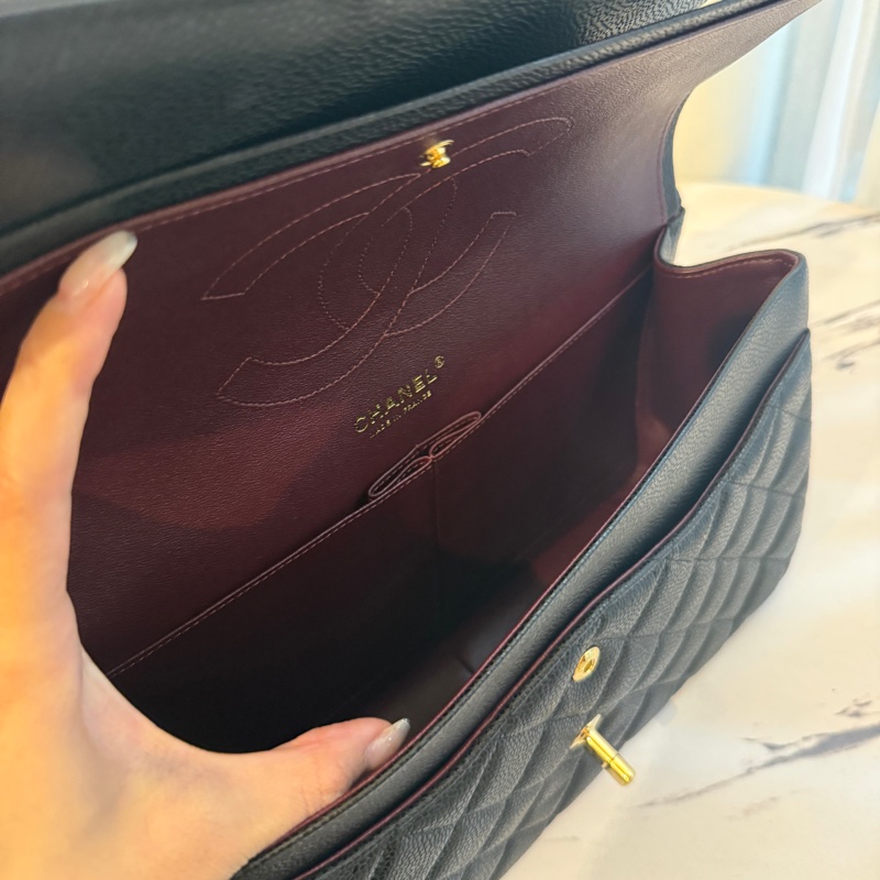 Chanel jumbo 黑金荔枝皮 沒看錯 晶片款 新款-12