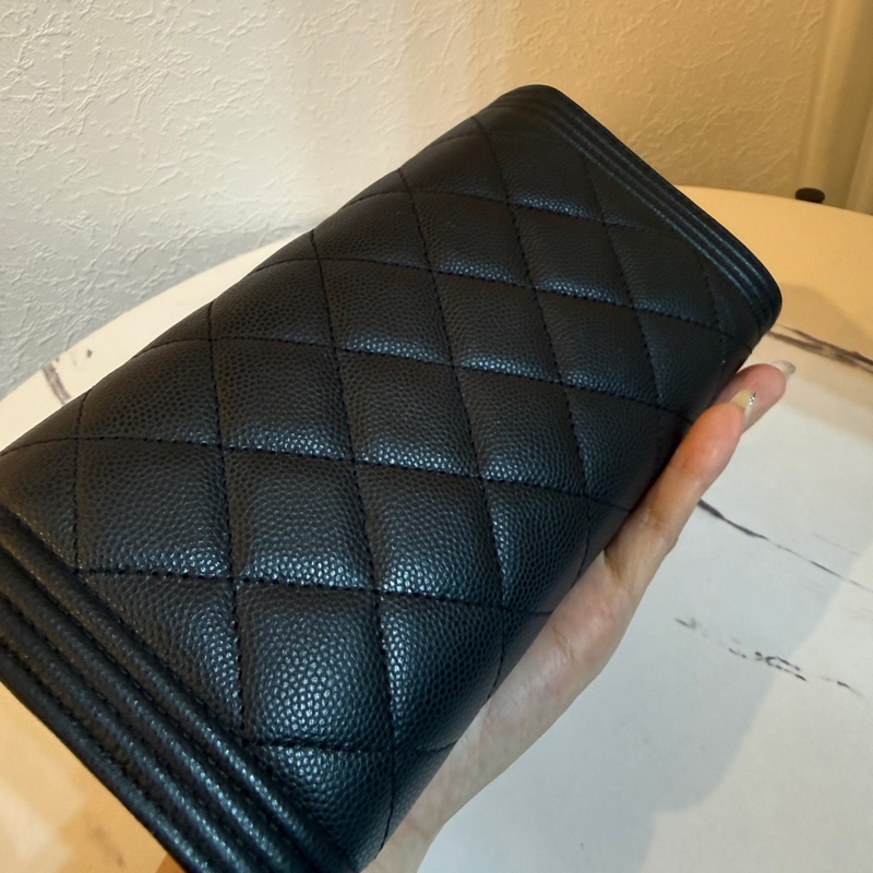 Chanel boy 長夾🩷🩷🩷金釦 盒子防塵套晶片-7