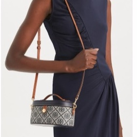 Tory Burch 女士 T Monogram 化妝包均碼碼18.5cm*9.3cm*9.7cm-5