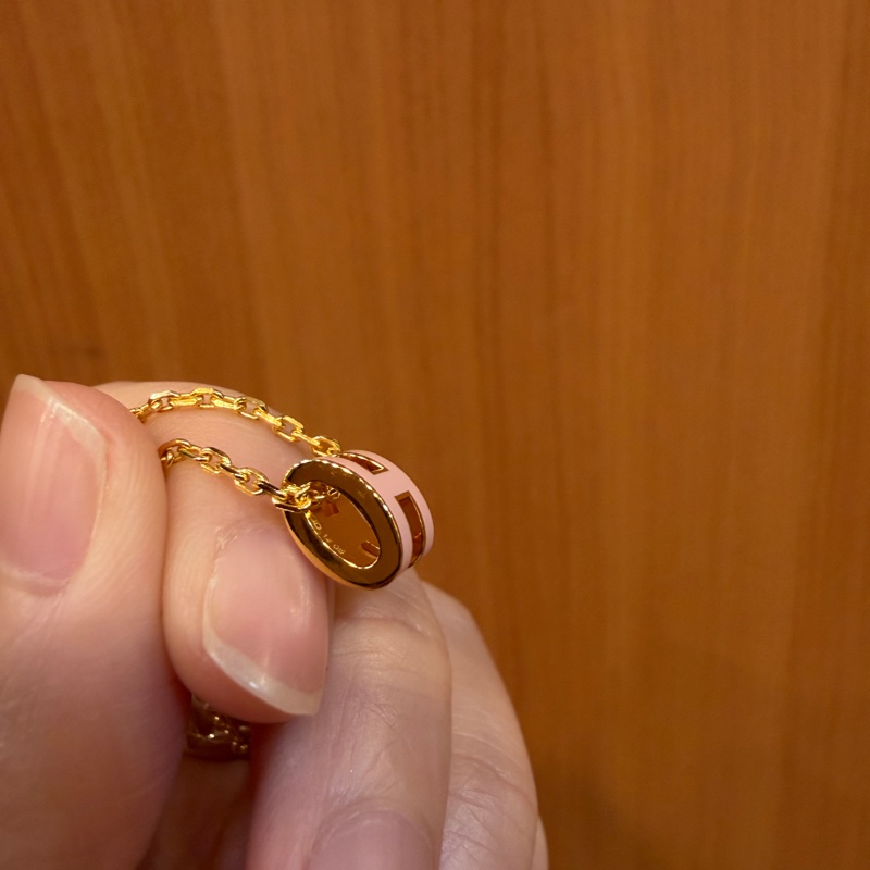 Hermes 粉琺瑯金鍊Mini Pop H項鍊-1
