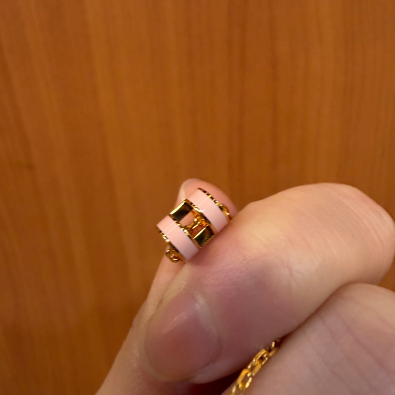 Hermes 粉琺瑯金鍊Mini Pop H項鍊-3