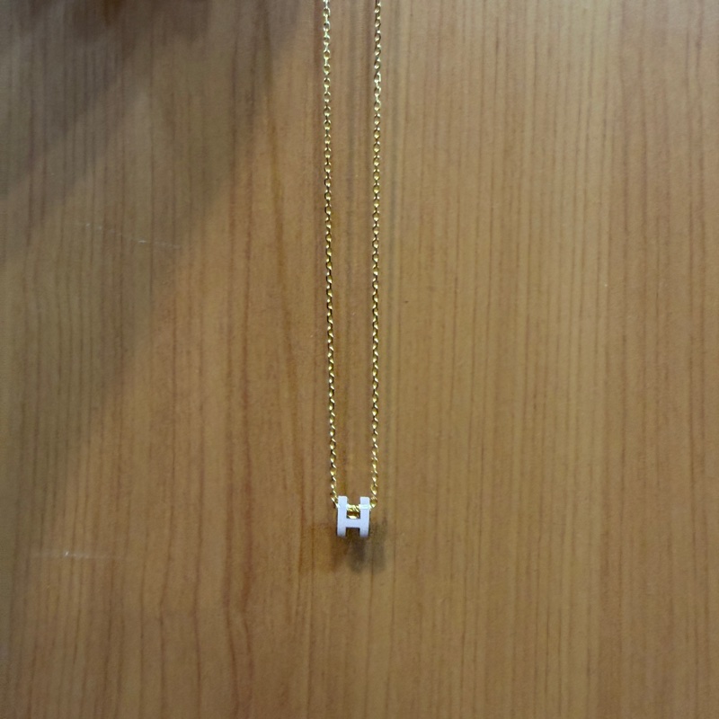 Hermes 粉琺瑯金鍊Mini Pop H項鍊-6