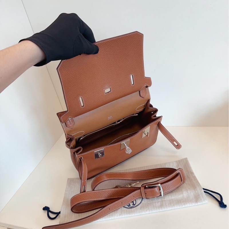 【98新🆕】Hermes 吉普賽Jypsiere28 金棕銀扣 單肩包-7