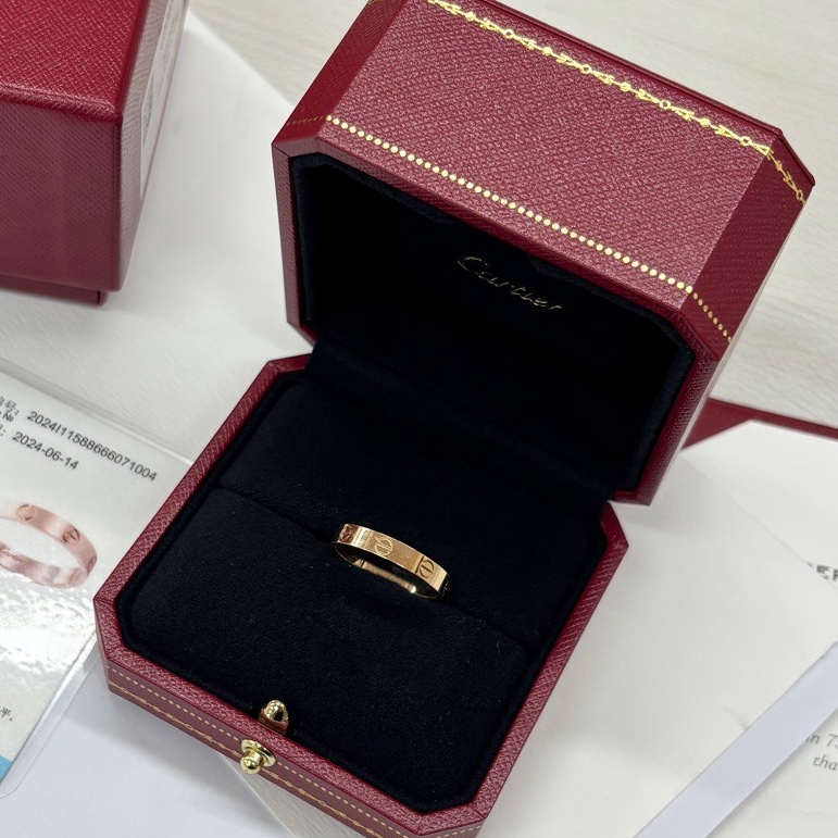 【全套】 Cartier 18K玫瑰金love窄版戒指-2