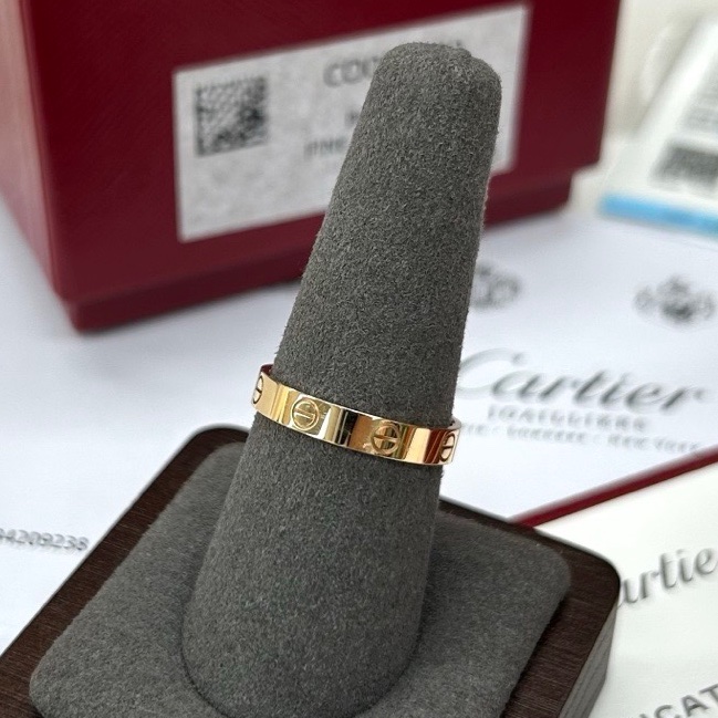 【全套】 Cartier 18K玫瑰金love窄版戒指-3