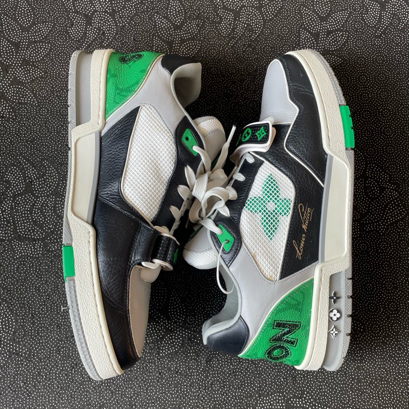 Louis Vuitton路易威登 trainer黑綠魔術貼43碼-6