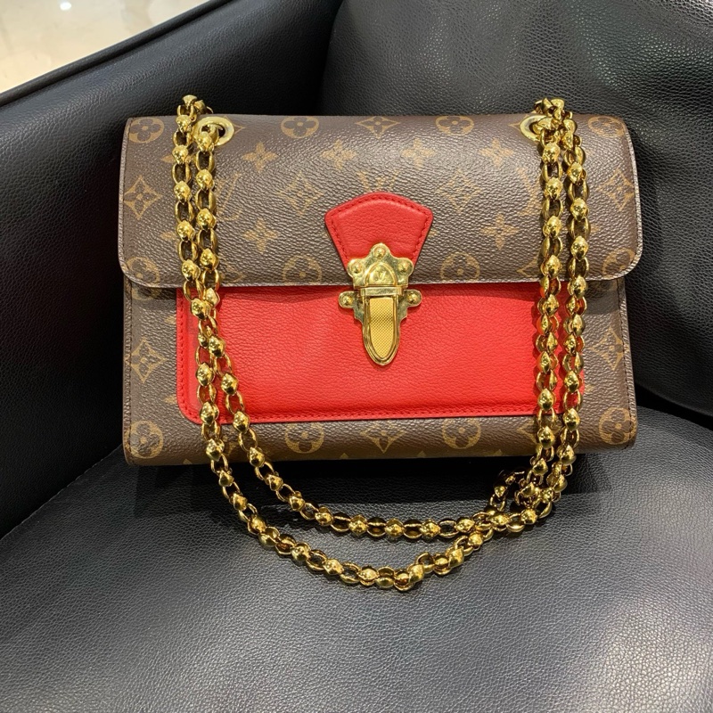 LouisVuitton路易威登 維多利亞拼紅色 有芯片 尺寸：27.0x 17.0x 10.0 cm-0