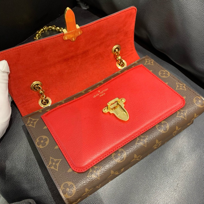 LouisVuitton路易威登 維多利亞拼紅色 有芯片 尺寸：27.0x 17.0x 10.0 cm-5