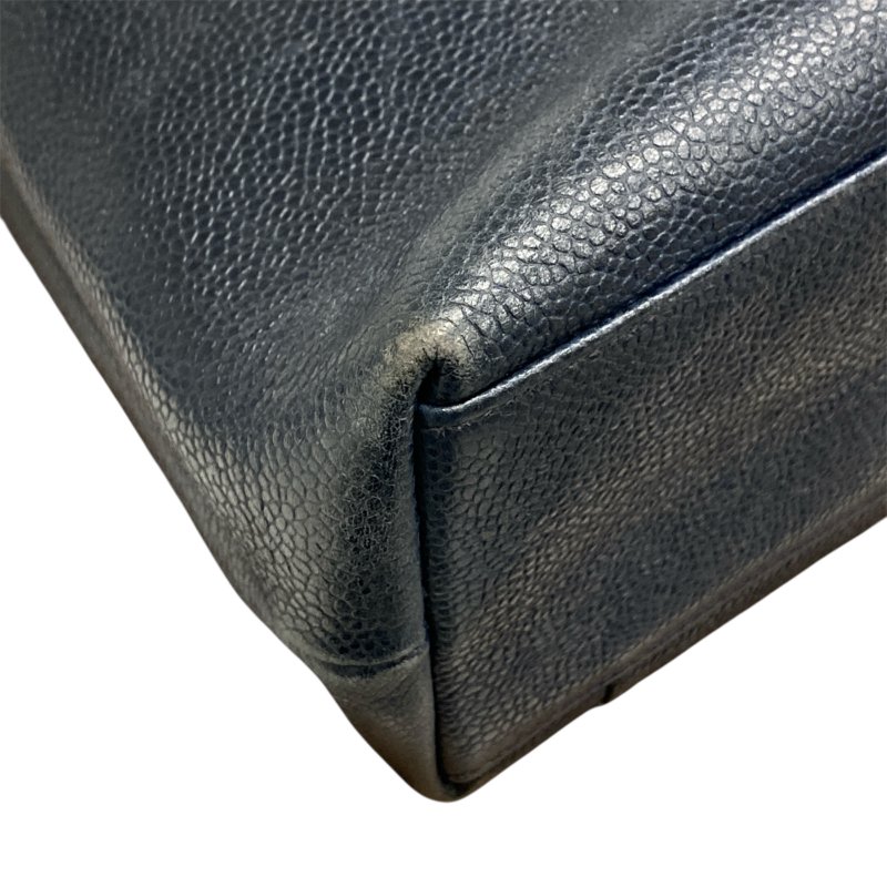 CHANEL 香奈兒 金球托特包 荔枝牛皮 深藍色 金釦-9