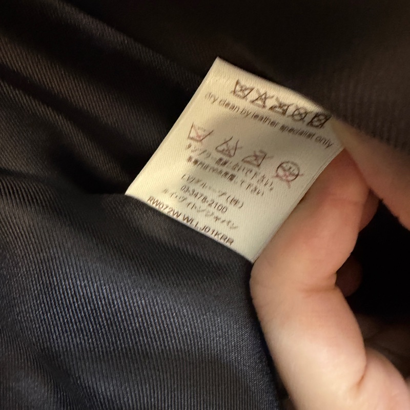 LV 鐵灰羊皮Logo下擺羊毛拉鏈夾克外套649416-21